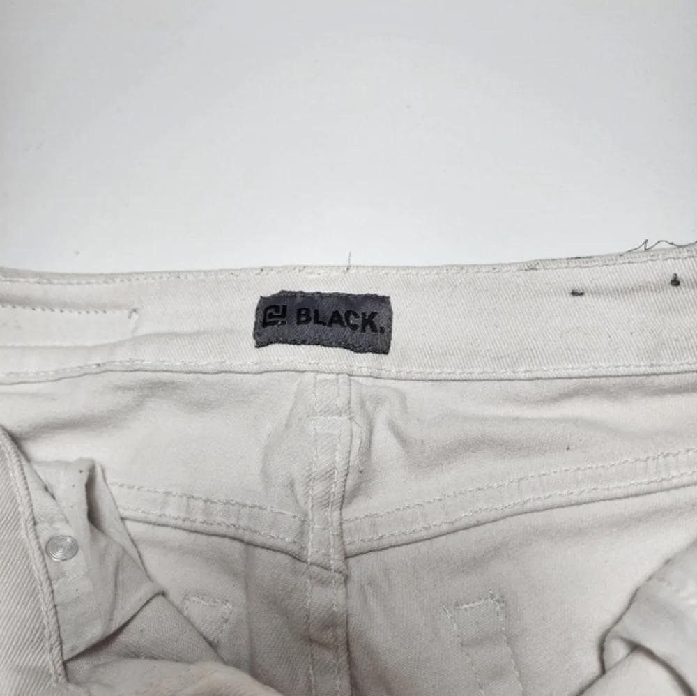 CJ Black Mens White Jeans 30x30 Skinny Flex‎ Zipper Accents